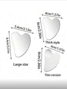 1pc Stainless Steel Heart-Shaped Gua Sha Tool For Facial Massage, Portable Muscle Relaxation Massage Board, Stainless Steel Gua Sha Facial Tools - Face Massage Tools - Smooth Sturdy Metal Guasha Tool For Face Body Reduce Puffiness - Massage Scraper Heart Shape Item(Silver) Stainless Steel Gua Sha Facial Tools Guasha For Face Metal Gua Sha Tighten Skin Massage Guasha Beauty Tool For Body Eyes Neck Massager - Multicolor - View 4