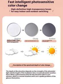 1 Stück hochwertige Damen Photochromatische Katzenaugen Metall Splice Brille, geeignet für den Outdoor-Einsatz zum Schutz vor Sonnenlicht und Schatten