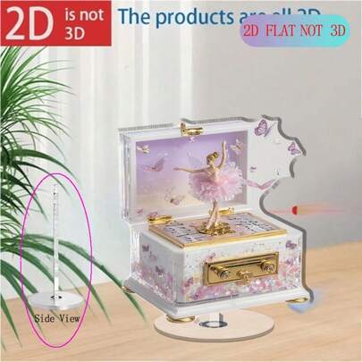 2D Flat, 1pc Modern Ballet - Elegant Ballet Dancer With Spinning Ballerina, Pink And Gold, Acrylic Decor With Soft Pink Tutu And Gold Frame, Elegant Desktop Decoration, Suitable For Wedding, Valentine's Day Gifts, For Women, Ballet Lovers - Birthday Party Decor, Wedding Centerpiece - Elegant Ballet Decor For Special Occasions