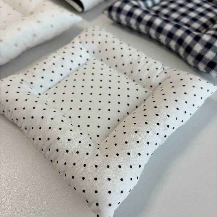 1pc Cotton Padded Square Cute Plaid Polka Dot Heat Insulation Cup Mat, High Quality Dining Table Decor Coaster - Multicolor - View 12