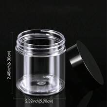 10 4oz Plastic Cans, Round Transparent Cosmetic Box, Black Lid, Lotion, Cream, Ointment, Cosmetics, Eye Shadow, Rhinestone, Sample, Travel Storage - Multicolor - View 4