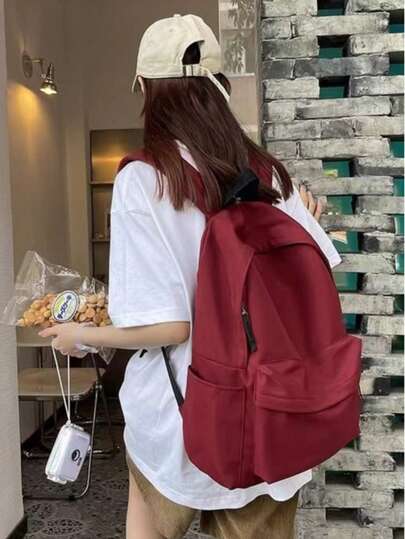 This Fashionable Multi-Functional Men's Laptop Backpack Includes A Laptop Compartment, Laptop Messenger Bag, Laptop Backpack, And Accessory Storage Box. It Comes In Various Colors, Making It A Large-Capacity Solid Color Backpack Suitable For Female College Students, As Well As A Simple And Stylish Solid Color Backpack Suitable For Men.