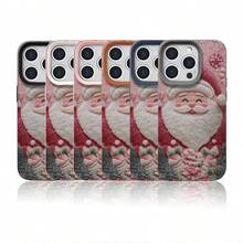 Funda protectora de teléfono con Navideña Santa Claus Relieve Silicona 3D Creativa regalo de moda minimalista interesante para hombres y mujeres, adecuado para  16/15/15Pro/15ProMax/14/13/12/11/MAX,  17,  17 Air,  17 PRO, Max Series,A14/A15/S23 Ultra/A50/A12/A32/A52/A72/A51/A21S/A13/A14/S22 Ultra/S23/A33/A53/S20 FE diseño creativo y de moda para hombres y mujeres - Plateado - Ver 3