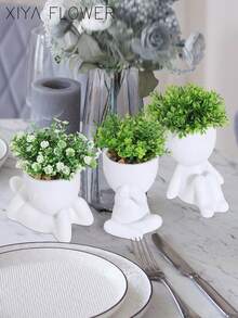 1/3 cây mọng nước nhân tạo, chậu cây mọng nước nhỏ hình người, 3 kiểu dáng, bình hoa trắng, thiết kế hoạt hình, chất liệu PP/PE, màu xanh lá cây, trang trí bàn làm việc, trang trí nhà cửa, trang trí sân vườn, trường học, đám cưới, quà tặng ngày Valentine, ký túc xá, trang trí văn phòng. - Nhiều màu - Xem 9