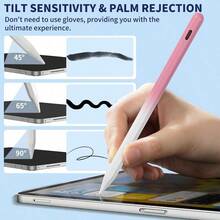 IPad Apple Pencil 9th&10th Generation, Fast Charge Stylus Pen For Palm Rejection And Tilt Sensitivity, Compatible With IPad Pro 11/12.9in, Mini 5/6, IPad 6/7/8/9/10, Air 3/4/5 (White) - Gradient Pink - 查看 3
