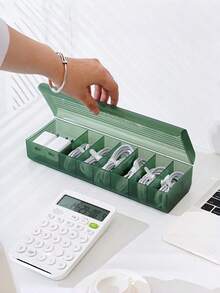 Brodark Covered Charging Cable Organizer Box, Charger Storage Box With Compartments, Cable Management Box With Tie Wraps - Multicolor - View 4