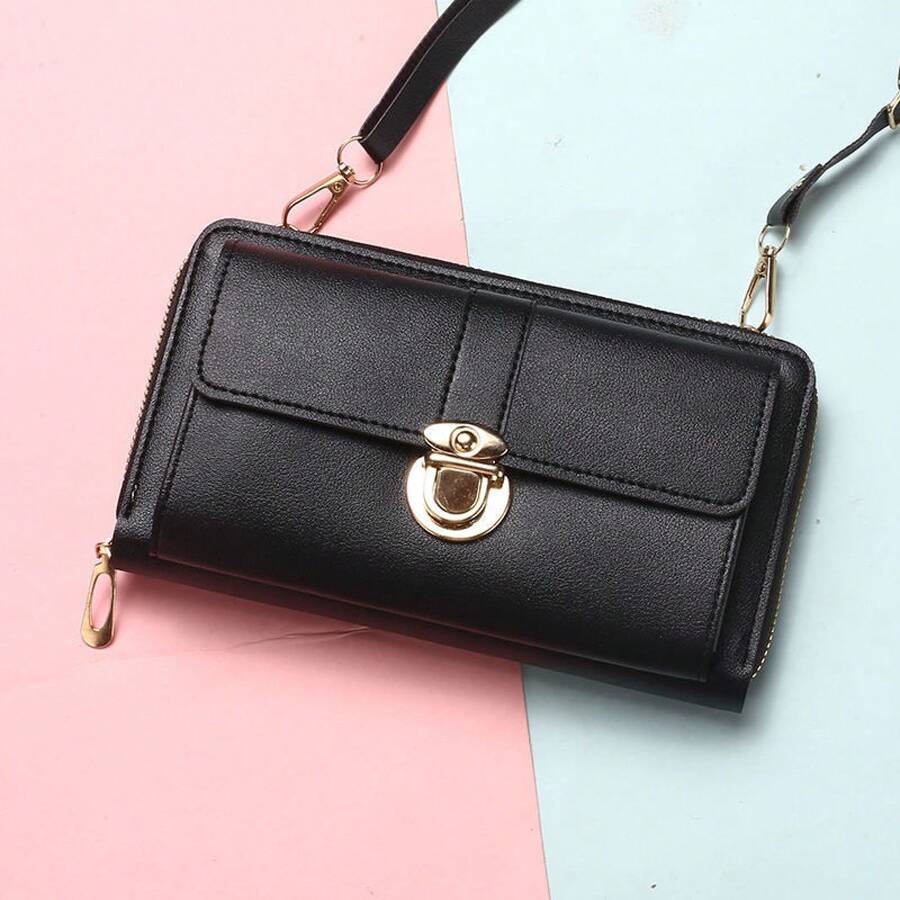 Bolsa multifuncional de un hombro para estudiantes, ligera, con cartera y bolsa para teléfono con pantallaáctil - [Versión sin pantalla táctil] Marrón - Ver 1