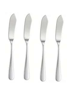 1/2/4/8pcs Stainless Steel Butter Dispenser, Multi-Function Cutter Spreader Knife For Jam, Cheese, Bread, Cream, Butter, Suitable For Bread, Jam, Cheese, Cake, Butter, Ice Cream, Home Kitchen Utensils