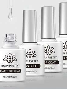 BORN PRETTY 10ml 底胶超级亮面封层套装 指甲油凝胶套装 超亮泽持久封层 哑光封层