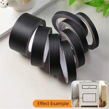 1pc 10m/393.7Inch Contemporary Style Black Wood Grain Self-Adhesive Border Stickers, PVC Material, Wall And Door Frame Renovation, Decorative Edging Wrapping Trim - Multicolor - View 6