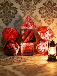 7pcs Set Crystal Style Dice Set Polyhedral Table Game Dice Role-Playing RPG Dice - Multicolor - View 3