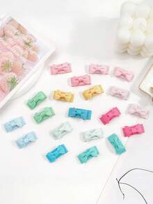10/20/40/60个随机尺寸1.2英寸迷你发夹,刘海夹,侧夹,按扣夹,可爱发饰,适合婴儿、幼儿、生日、洗礼、摄影、圣诞装饰、新年、情人节礼物 - 彩色 - 查看 5