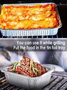 20/10/5pcs Set Thick Rectangular Aluminum Foil Baking Trays - Oven - Stackable Takeout Containers, Smooth Edges, Suitable For Restaurants, Homes, Catering - Easy Clean Food Packaging Boxes, Restaurant Plates, Polished Surface