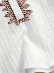 2pcs Boys' Fashion Long Sleeve Polo Shirt Top + Pants Set - Suitable For Casual Outdoor Wear - White - View 5