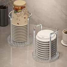 1pc Acrylic Disposable Cup Holder - Single Or Double Cup Rack, Ideal For Household, Cafe, Office, And Hotel - Clear - View 4