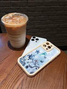 Dolphin Turtle Jellyfish Seashells Phone Case Compatible With  17  16 Pro Max  15 Pro Max  13 And  12 Made Of TPU Material Providing Shock And Drop Protection A Great Gift For Family Friends Loved Ones Boyfriends/Girlfriends And For Christmas - White - View 5