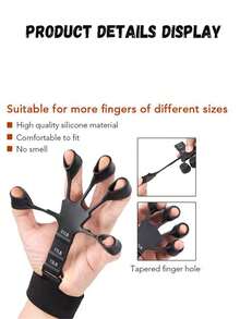 1pc Creative Portable Five-Finger Trainer, Hollow Silicone Finger Puller, Vein Trainer, Adjustable Grip, Exercise Hand Grip Strength, Suitable For Physical Exercise, Sports Fitness, Instrument Training, Gym - Multicolor - View 4