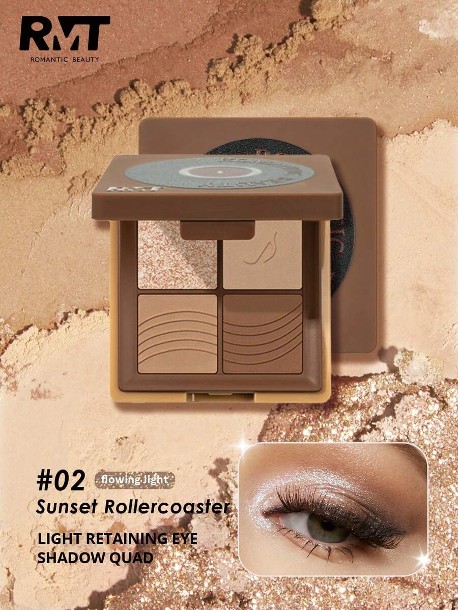 浪漫美妆RMT：四色眼影盘，珠光和哑光质地。粉质细腻，不含散粉。价格亲民，低饱和度，打造光泽透亮妆容。 - 彩色 - 查看 1