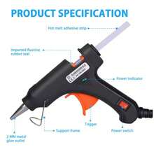 一套包含20瓦热熔胶枪和20根7毫米透明胶棒，迷你胶枪，家用电温度计及维修工具。适用于手工艺品制作、玻璃加工、卡片制作及其他小型便携式项目。 - 查看 3