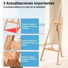 Soporte De Caballete Para Pintura Y Exhibición, Caballete De Madera Profesional Pinturas Ajustable 1.5m, Caballete De Arte Para Dibujo, Caballete Plegable Para Niños, Ideal Para Regalar Y Exponer - Albaricoque - Ver 2