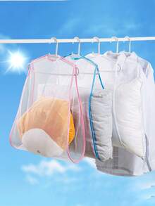 1 pieza/3 piezas Red de secado de almohada de poliéster, Estante plegable para secar almohadas, Bolsa de red para secar juguetes, Tendedero de balcón del hogar (Estante no incluido) - Multicolor - Ver 2