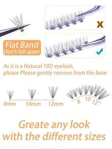 60pcs Single Cluster False Eyelashes, 10D, 6~14mm, Natural Look, Lengthening & Long-Lasting, Suitable For Parties And Events, Create A Natural Makeup Look - C - View 6