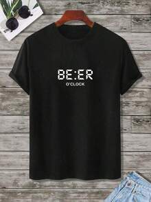Graphic Lettering T-Shirt For Men, Unisex - White - View 5