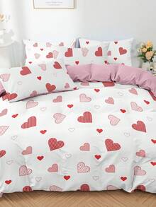 2/3件套床上用品，亲肤舒适，柔软亲肤，印花床单套装，透气防尘防滑，轻盈丝滑，四季皆宜，适用于单人/双人/特大号床，包含1个被套和1/2个枕套，是节日和四季的理想礼物，可机洗，是房间装饰的完美之选。 - 彩色 - 查看 2