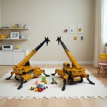 玩具、玩具车、起重机、玩具起重机、起重机模型、起重机、男孩游戏、儿童玩具车、生日礼物、惯性动力驱动、儿童玩具车、圣诞节、万圣节、节日礼物、男孩礼物 - 彩色 - 查看 4