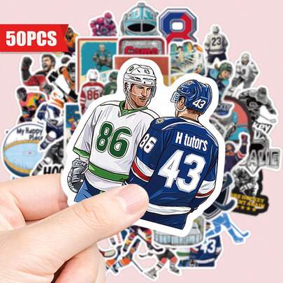 100 Pcs Dynamic Ice Hockey Player Pose Stickers. Waterproof And Attractive Stickers - Suitable For Decorating Laptops, Phones, Guitars, Water Bottles, Cars, Tablets, Suitcases, Scrapbooks, Instruments - A Perfect Choice For Party Favors, Rewards, And Holiday Gifts. High-Quality Vinyl Stickers, Suitable For Scrapbooks, Decorative Paper, Journals, Laptops, Bumpers, Skateboards, And Water Bottles.