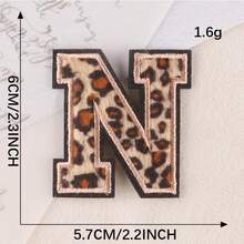 A~Z English Alphabet Letters Badge Patches,Leopard Print Applique Embroidery Iron On Stickers For Clothing,DIY Name Garment - Leopard - View 26