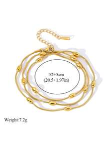 1pc Luxury Stainless Steel Multi-Layer Bracelet, Elegant Minimalist Style, Versatile Accessory, Suitable As Gift - Bracelet - View 5