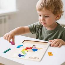 1pc Children's Puzzle: Suitable For 3-6 Years Old Boys And Girls, Educational Toy, Parent-Child Interaction, Board Game, Large Building Blocks, 3D Flat Puzzle Blocks, Develop Thinking Skills, Children's Intelligence Development, Educational Toy, Puzzle Solution Picture, Tabletop Game, Improve Children's Concentration, Parent-Child Interaction, Holiday Gift - Multicolor - View 5