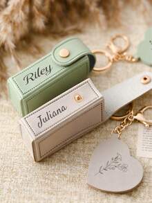 Customized Name Lipstick Holder Keychain, Personalized Lipstick Holder Keychain, Lipstick Case With Mirror, Customized Name Lipstick Holder Pouch, Bridesmaid Gift, Valentine's Day Gift, Birthday Gift, Mother's Day Gift - Multicolor - View 5