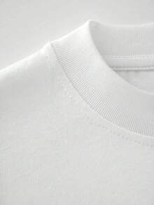 Stylish Minimalist Chic Silhouette Graphic Print Fashion T-Shirt,Comfortable Casual Short Sleeve, 220 Grams Heavyweight Cotton Printed White Vintage T Shirts - White - View 3