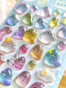 3D Embossed Crystal Stickers, Fruit Rabbit Pattern, Children's Handmade Educational DIY Decorative Materials, Gift Stickers, Spiral Notebook, Office & Study Supplies, Improve Work Efficiency, Back To School Essentials, Learning Supplies - Multicolor - View 9