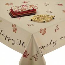 DII Mantel de Cocina 100% algodón Lavable a máquina Estampado para cenas otoño día Festivo y Acción de Gracias 152 x 120 Pulgadas Asientos de 10 a 12 Personas Hojas rústicas - Multicolor - Ver 9
