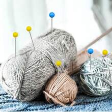 500 Pieces Of 4x45mm Blue And Yellow Double-Coloured Glass Pins, Extended Length And Thickened For High-Temperature Resistance, Suitable For Wedding Bouquet Decoration And DIY Positioning.