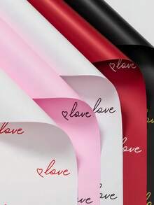 20pcs Valentine's Day Gift Packaging Paper, Love Letter Printed Packaging Paper, Wedding Engagement Birthday Ceremony Gift Packaging Paper, Waterproof DIY Handmade Gift Packaging Paper