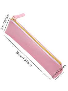 Skórzany piórnik z zamkiem błyskawicznym, organizer na artykuły papiernicze do szkoły, biura, niezbędnych artykułów szkolnych, woreczek na artykuły papiernicze na długopisy, ołówki, markery - Wielokolorowe - Zobacz 3