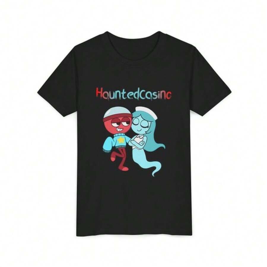 HauntedCasino – Gigi X Connie Youth Tee | Dandy'S World Toon Shirt Casual Men'S Cotton T-Shirt Crew-Neck Top Micro-Stretch Knitted Fabric Regular Fit - 如圖所示 - 查看 1