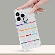 Máscara de gas suave transparente duradera de otoño con diseño de calendario 2026, funda protectora para teléfono personalizada simple y elegante, diseño a prueba de golpes y anticaídas, resistente a la suciedad y duradera, adecuada para nuevos modelos de  de Apple, incluyendo  17/17 Pro/17 Pro Max/17 Air/ 16/16 Pro/16 Pro Max/16 Plus/ 15/15 Pro Max/15 Pro/15 Plus/ 14/14 Pro/14 Plus/14 Pro Max/ 13/13 Pro/13 Pro Max/12/12 Pro/12 Pro Max/11/11 Pro/11 Pro Max/XR/X/XS/XS Max. Es el regalo de cumpleaños perfecto para novias, novios, esposos, esposas, amigos o para uno mismo, innovador y a la moda, adecuado tanto para hombres como para mujeres.(Regalos populares para amigos, novias, novios y familiares) - Transparente 2526 - Ver 1
