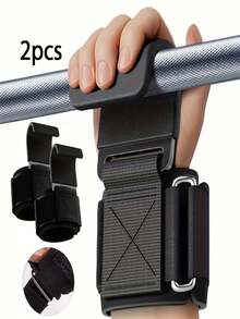 Fitness Squat, Weightlifting, Pull-Up Wrist Hook, Horizontal Bar Exercise Equipment, Reducing Hand Fatigue, Heavy-Duty Stainless Steel Weightlifting Wrist Hook, Adjustable Black Wrist Strap, Thick Neoprene Rubber Pad, With Storage Bag, Weightlifting Grip Strap, Gym Grip Strap, Wrist Strap Grip Strap, Pull-Up Wrist Strap, Gym Hook. - Multicolor - View 4