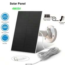 Solar Panel For Security Camera, Camera Solar Panel, Solar Panel Charger Type-C Solar Panel Compatible With Camera, 360° Adjustable, Compatible With Most Surveillance Cameras, Camera Solar Panel With Adjustable Bracket ,White(4W-1 Pack) - Multicolor - View 2