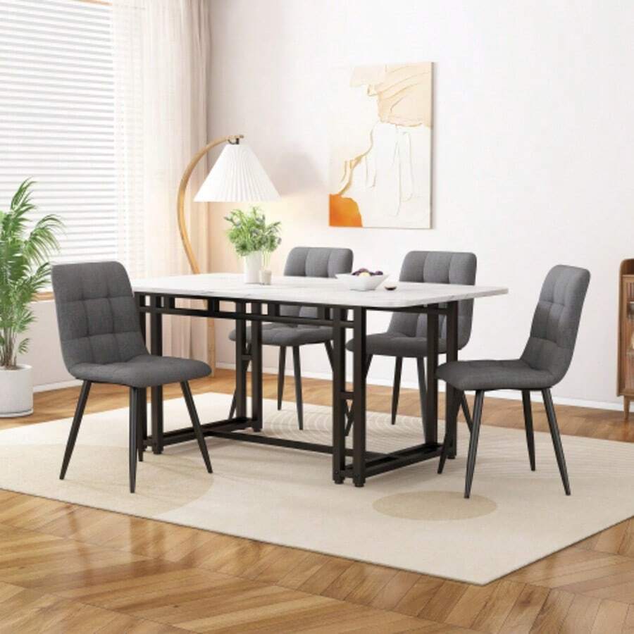 Juegos de mesa y sillas de comedor - gris - Ver 1