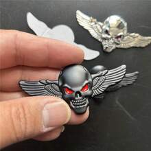 3D Metal Car Sticker Skull Head With Wings, Applicable For Cars, Trucks, Motorcycles, SUVs, Decorative Sticker For Engine Hood, Trunk, Fenders, Side Doors, Body - Multicolor - View 7