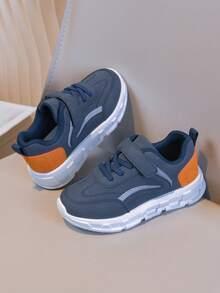 1 Pair Fashion Hook And Loop Sports Shoes For Boys And Girls, Soft And Non-Slip Suitable For Toddler Walking Shoes, Outdoor Casual Shoes, Sneakers, Student Shoes, Spring/Autumn - Blue - View 3