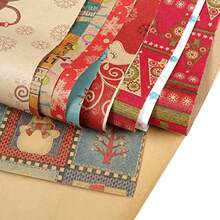 CZ Kesote 27 Hojas de Papel de Envolver de Navidad 70 x 50 CM Papel Kraft para Regalo de Navidad 27 Rollos de 9 Modelos 8764 - Multicolor - Ver 6