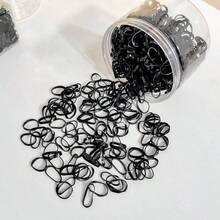 Conjunto com 500/300 unidades de elásticos de cabelo descartáveis, elásticos de cabelo em lata que não danificam os fios, elásticos de cabelo transparentes e simples, prendedores de rabo de cavalo, elásticos de cabelo, elásticos de borracha para cabelo, scrunchies, cordas de cabelo. - Claro - Ver 3