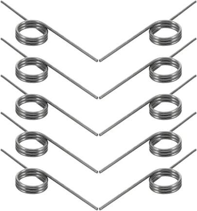 10個 ゴミ箱スプリング ねじりばねの缶 バケツの蓋のバネ ゴミ箱の蓋のねじりバネ ゴミ箱用ねじりバネ 補修用トーションスプリング 缶蓋ねじりバネ シルバー ステンレス鋼 外径10mm